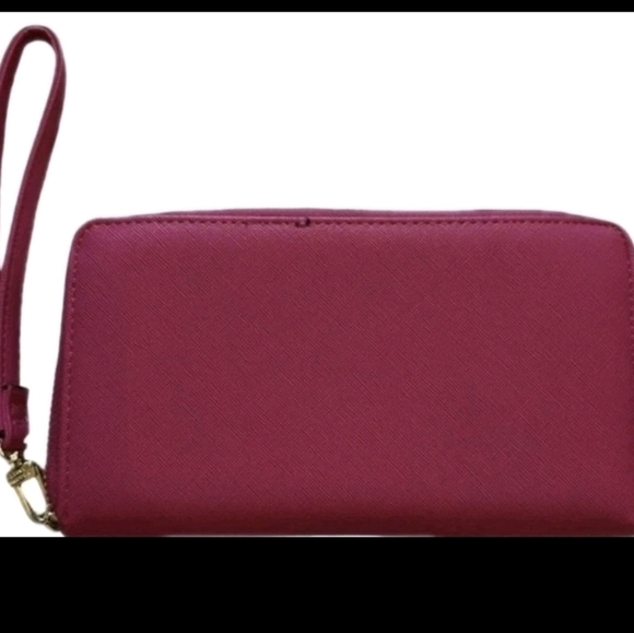 NWT Steve Madden Pink Wallet Zip Around Clutch Large Card Slots Gold Detail - Picture 6 of 8